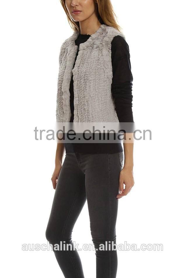 2016 winter popular fashion women rabbit fur vest