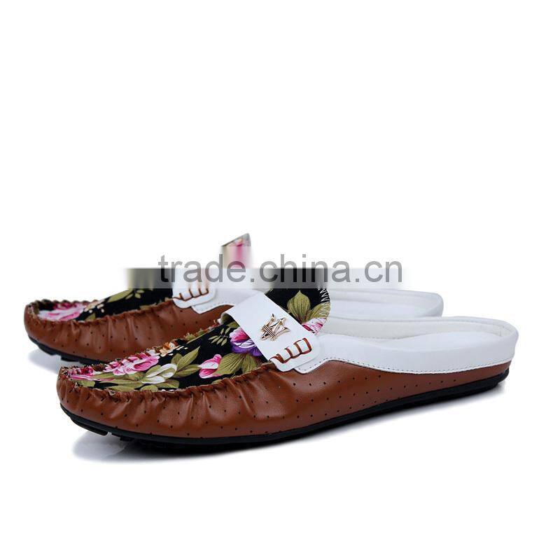 brand fashion leather peas shoes casual loafers for men, adults casual shoes slippers have sample for male made in jinjiang