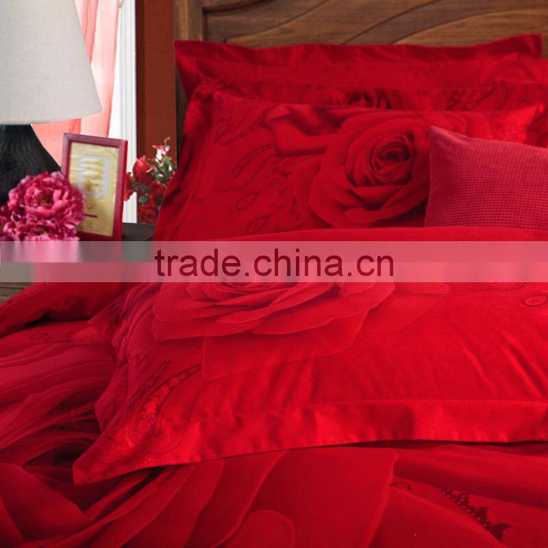 Chinese100%cotton luxury wedding bedding set