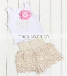 2017 high quantity baby spring/summer outfits lace petti set