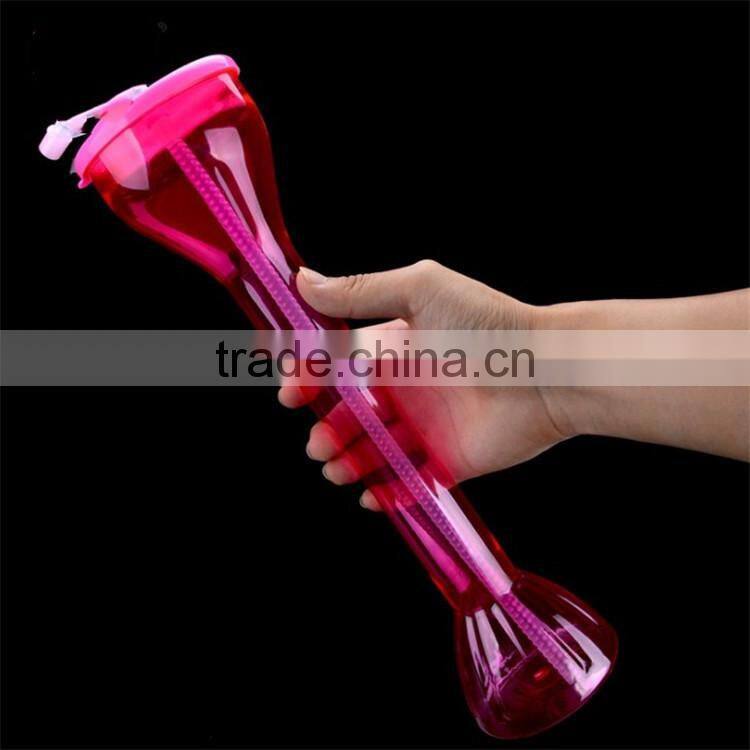 wholesale Sanitary cup funny ice slush cup PET disposable plastic juice cup with straw