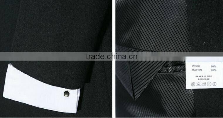 2014 Double-Breasted New Season Lastest Design Slim Fit Mens Cashmere Men Coat