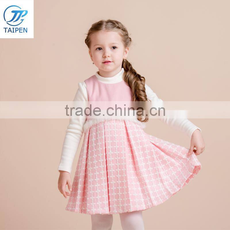 2017 Girls Casual Frock Designs For Party Kids Clothes Of 2pcs Set Including Sleeveless Dress And Shirt