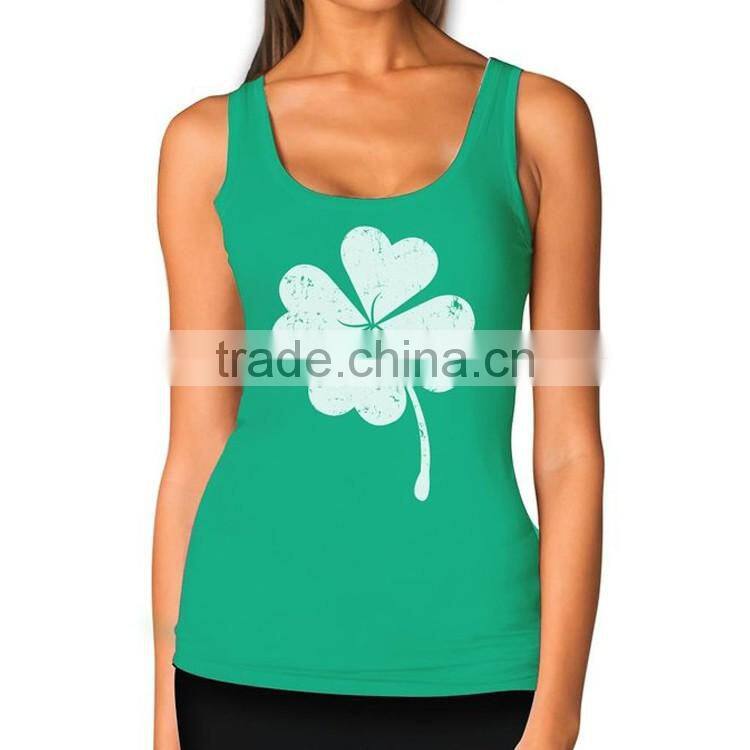 Women 100 Cotton New Model Wholesale Custom Silk Screen Printed Tank Top