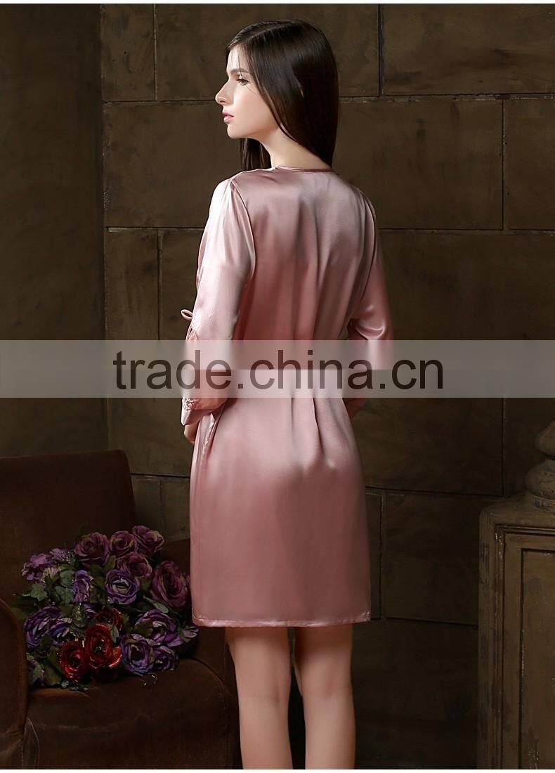 0857 woman sexy lace robe Satin lace robe