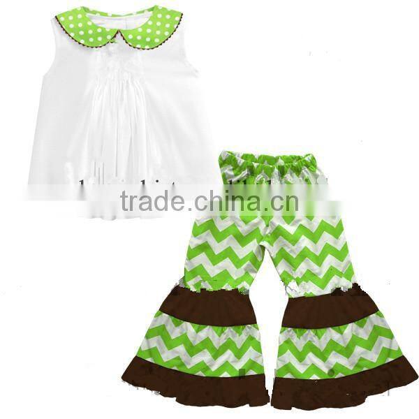 Lovely girls Tunic and Ruffled Legging Set Bunny pattern on top ruffle at the bottom Easter T-shirt &Tenths pants outfits