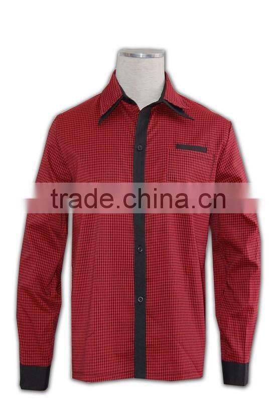 100% Cotton Design china made black brim mens maroon color cotton shirt