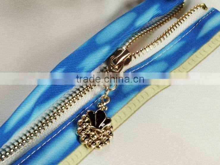 Ladies bright-coloured button-up peony printing princess straps dress with zipper back