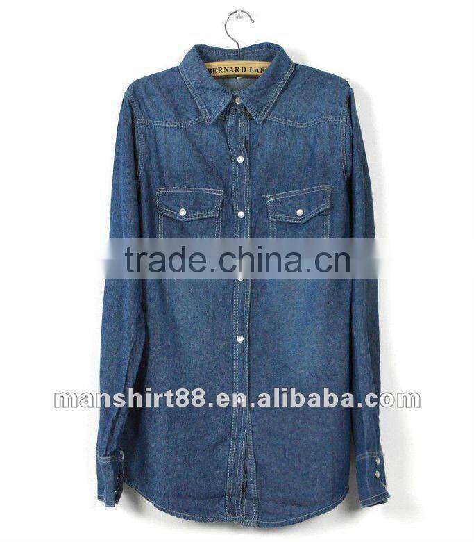 High quality 100%Cotton Denim long sleeve Shirt for men