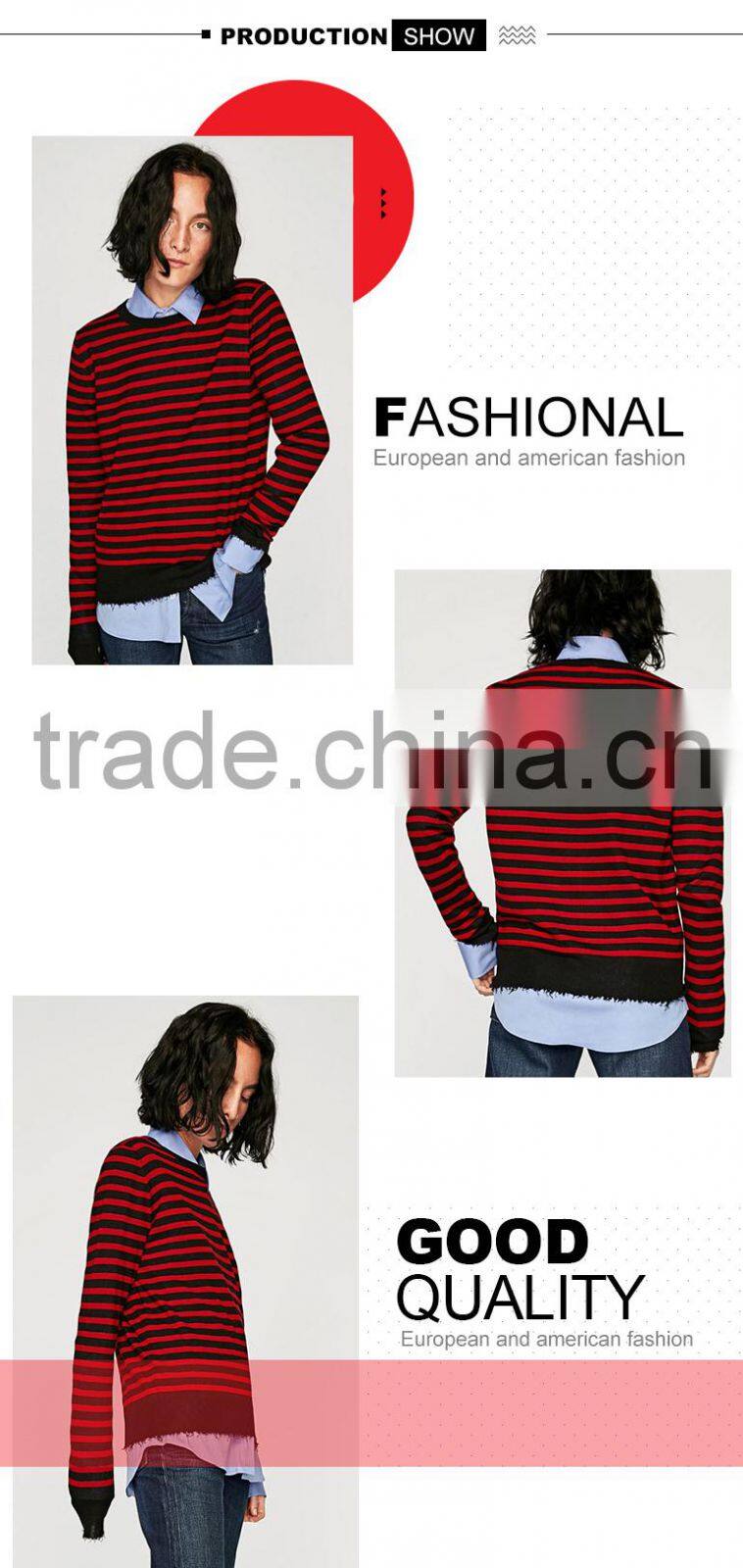 2017 men creative youthful pullover stripe woollen sweaters for custom wholesale