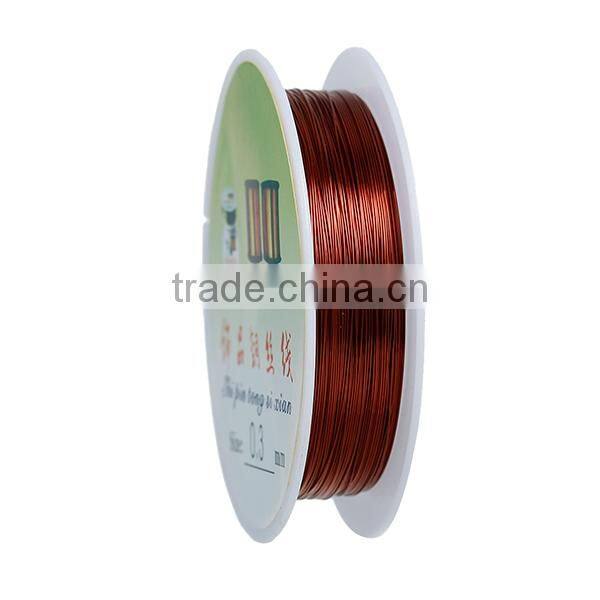 Copper Beading Wire Thread Cord Round Red Brown 0.3mm Dia. , 2 Rolls