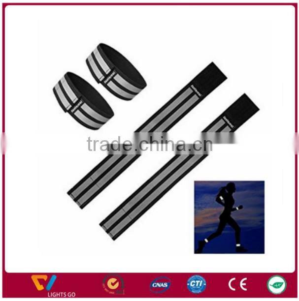 custom high light pink / black reflecting elastic armband/ reflective legband captain band