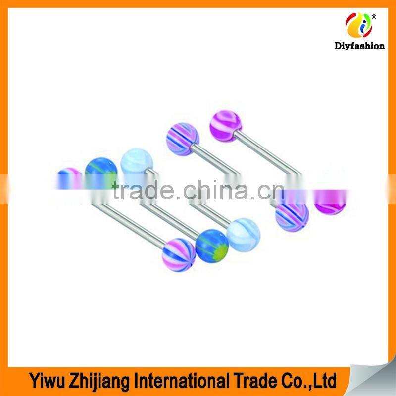 Hot Print Uv Acrylic Barbell Tongue Ring Piercing Body Jewelry Manufacturer