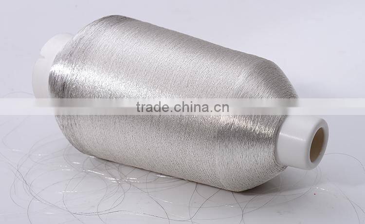 Silver metallic knitting yarn