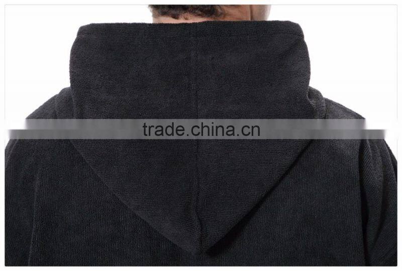 Changing poncho towel black microfiber