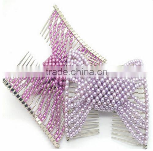 2015 hot selling XP-CM-1005 butterfly Elastic beaded Magic Hair Comb Korean Style Costume Twins Hair Comb Sets Wholesale