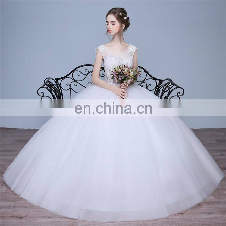 HS1604 Vintage Lace Applique Sheer Wedding Dresses 2017 Elegant Court Train Ruched Tulle Plus Size Bridal Gowns Custom Made