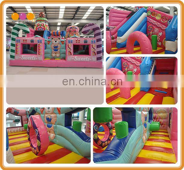 Cheap price indoor playground Inflatable candy land fun city with slide