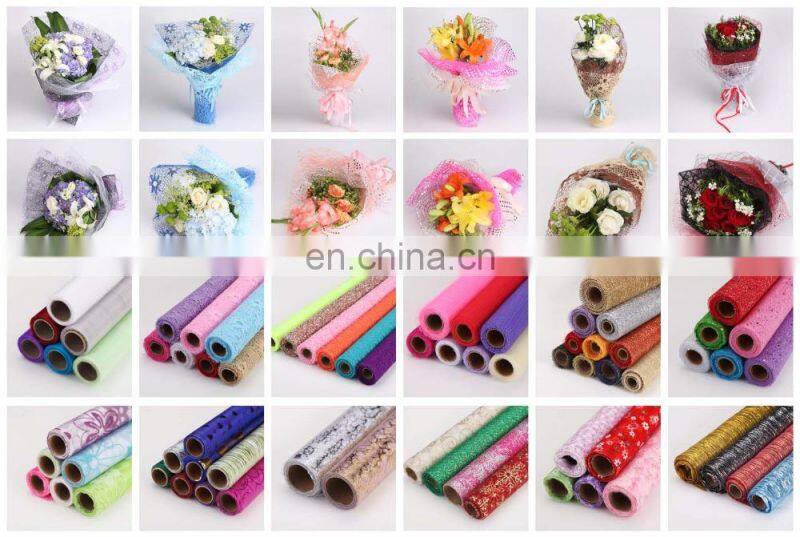 2015 Best Selling Products Bronzing Organza Tolle Flower Wrapper Packing