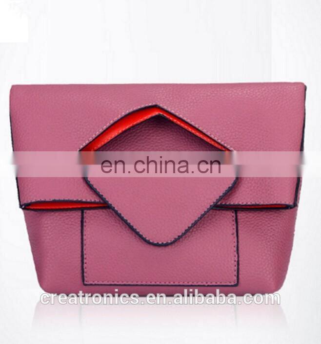CR high quality control system custom design hollow clutch bag litchi pattern envelope bag white women's handbag manufacturers