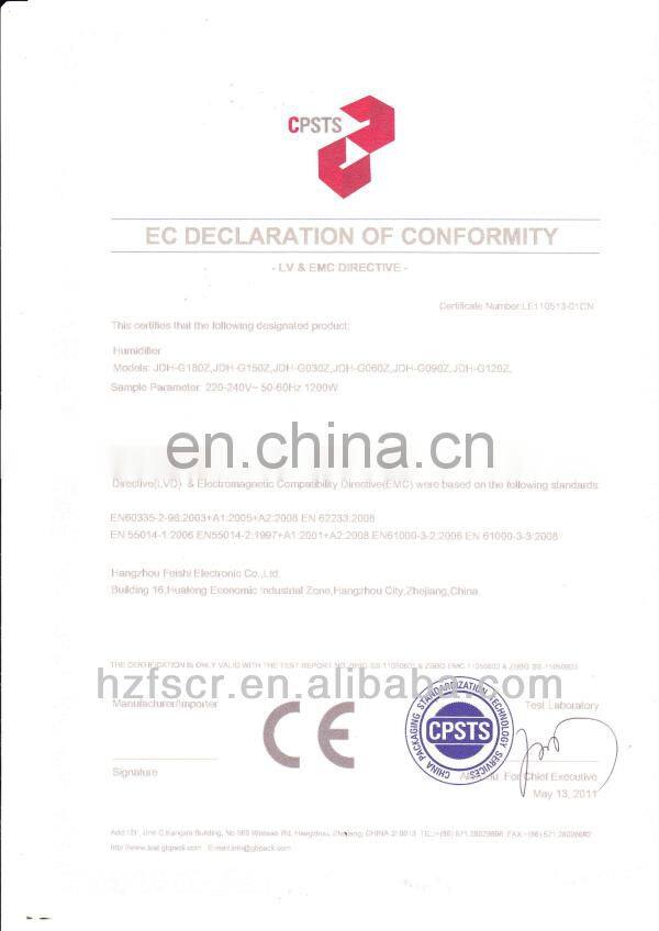 6L/H ultrasonic air humidifier with CE