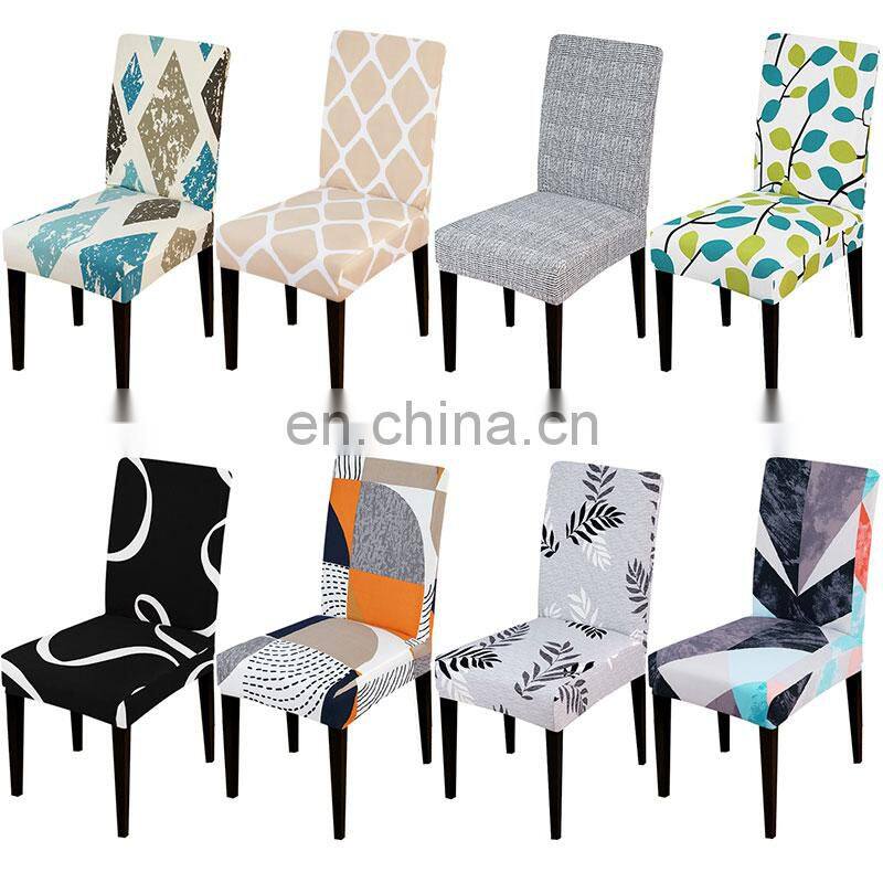 Stretch Elastic Chair Covers Spandex For Wedding Cover Kitchen Print Modern Slipcovers Furniture