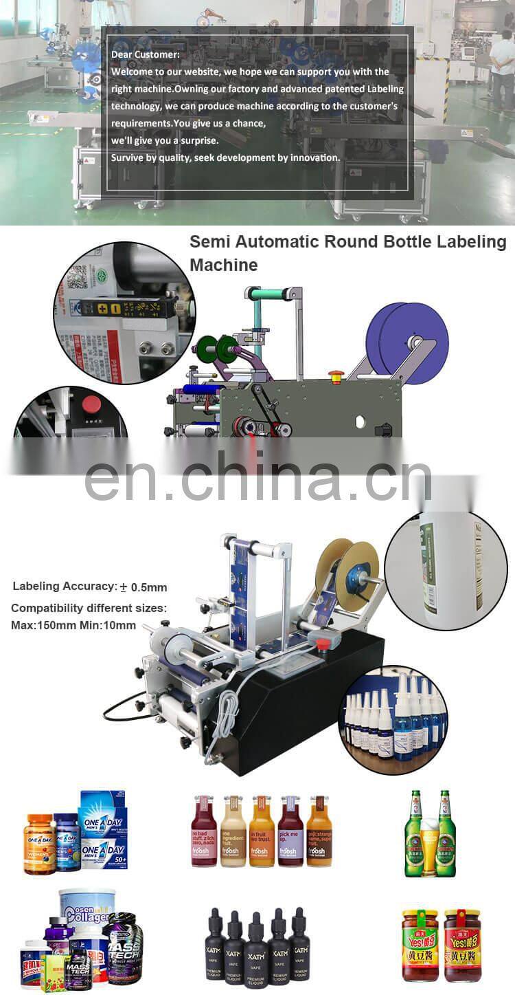 Tabletop Manual Labeling Machine for Round Bottle Semi Automatic Round Bottle Labeler