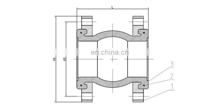 Bundor DN40-600 Q235 afa flex rubber expansion joint carbon steel cast steel flange EPDM single sphere rubber joint