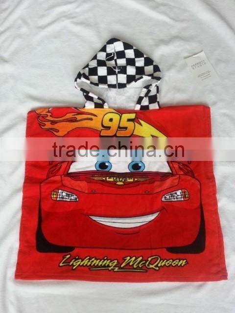 boy customized design/cartoon pattern printing pattern pure cotton infant/baby/kids/children hood towel