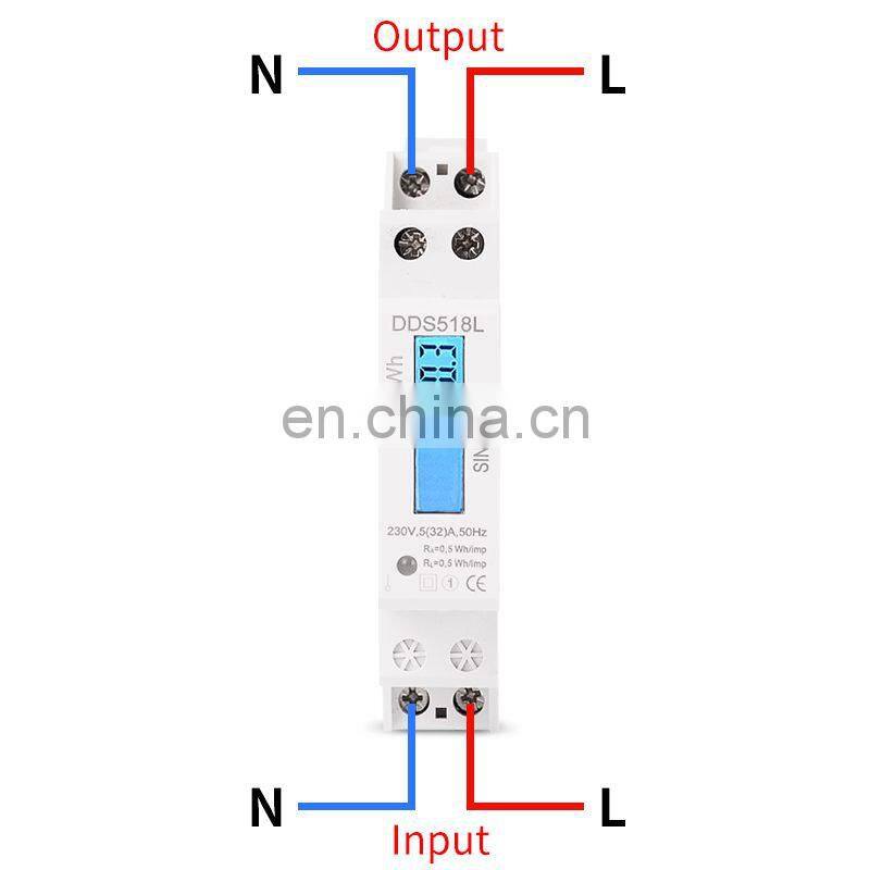 Single Phase LCD Backlit Wattmeter Power Consumption Watt Energy Meter kWh AC 5-32A 230V 50Hz 110V 60Hz Electric Din Rail Mount