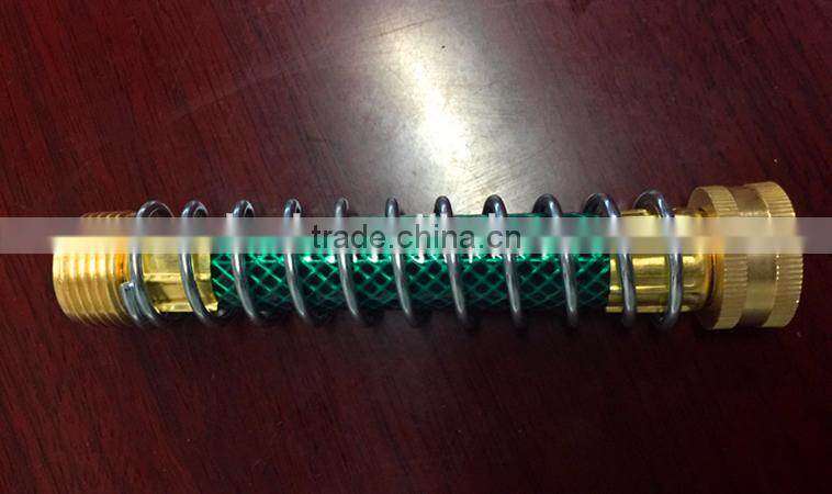 Garden flexible hose connector with spring/flex neck hose connector