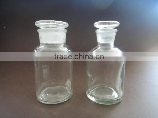 clear reagent glass bottle