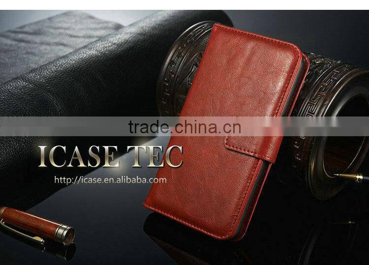 2 in 1 Crazy Horse Leather Wallet Case for Samsung Galaxy S6 Case Cover