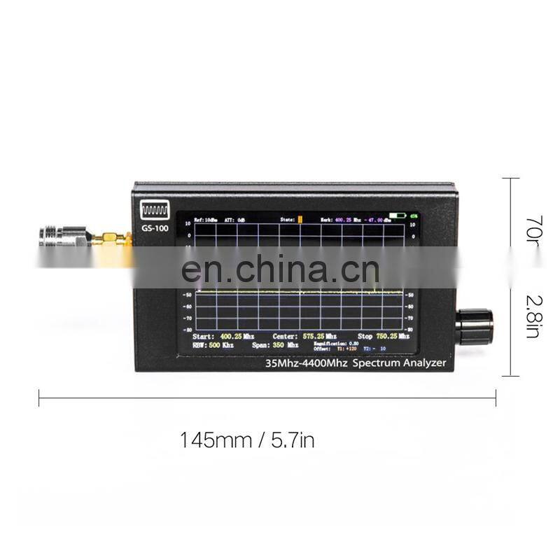 GS-100 35MHz-4400MHz Mini Handheld Spectrum Analyzer with 4.3" LCD + RF Signal Generator Signal Source