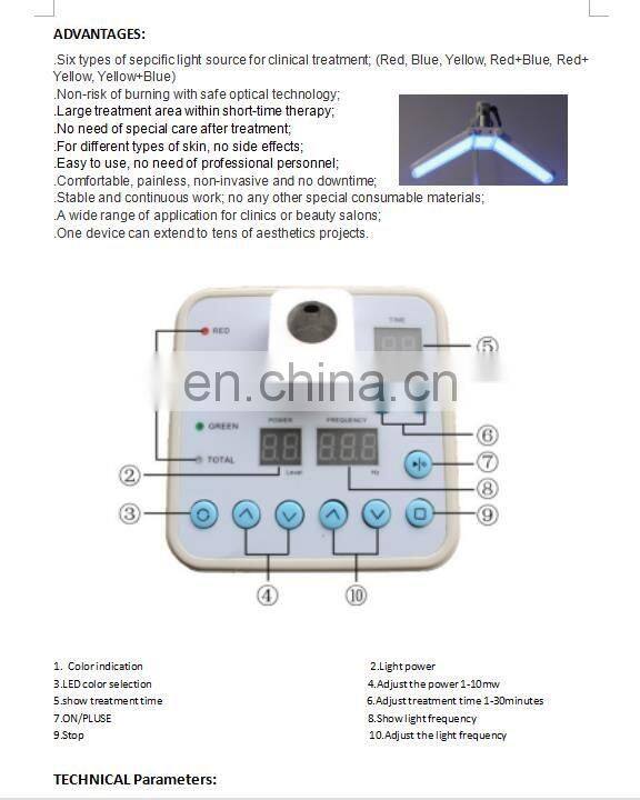 Vertical hot sale skin rejuvenation 7 colorful pdt led light therapy machine