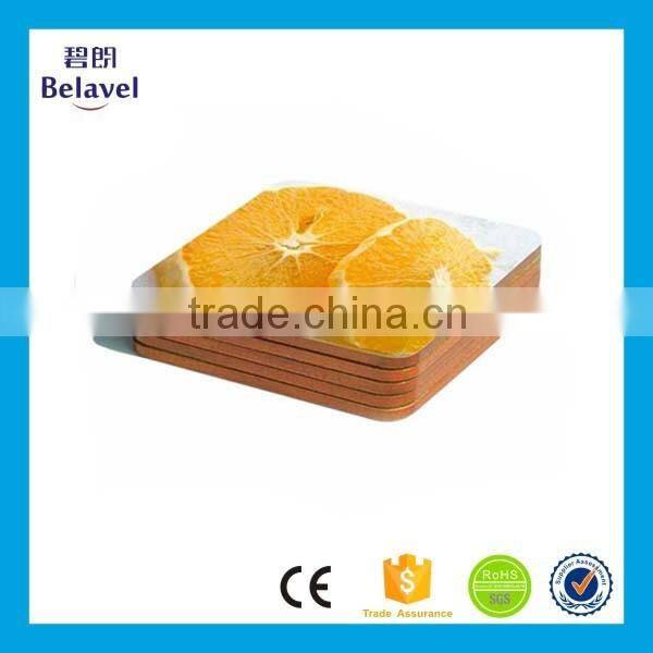 Wholesale souvenir cork mat printing custom square mdf coaster