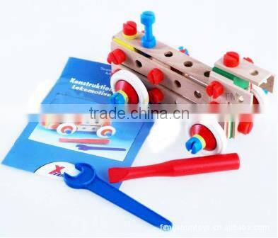 2016 HOT Seach In China Natural Wood Block Car New Toys For Kid Baby Car Toy Nut Assembly Car