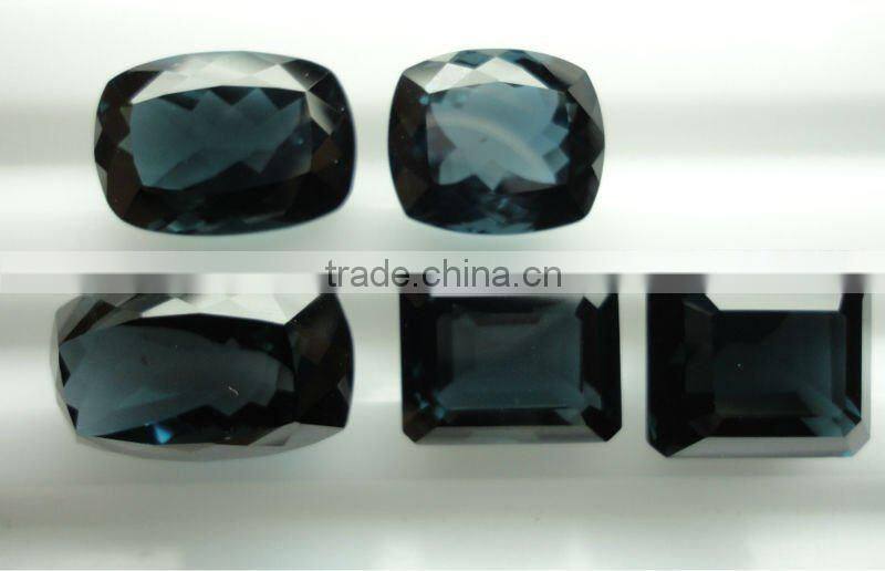 Checker board London blue topaz