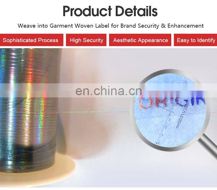 High Precision Hologram Security Thread for Woven Label