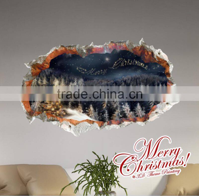 wholesale merry christmas home decro 3d lenticular pics for wall cover