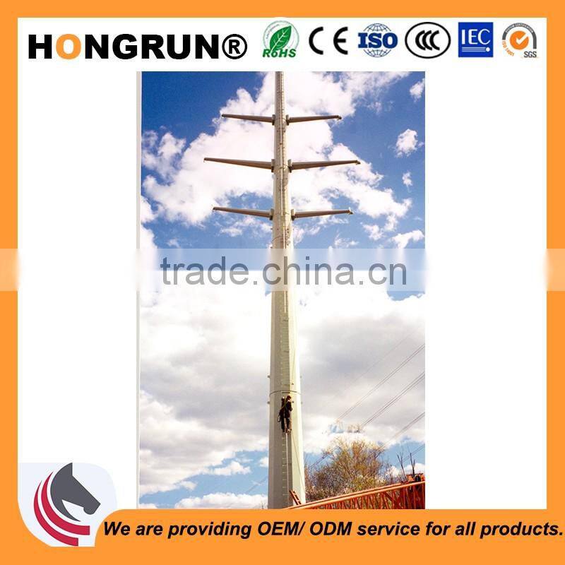 Gr65 Flange type electric power pole 2.75mm for 69kv power transmission