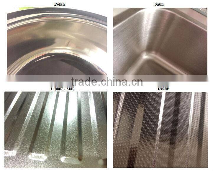 single round bowl stainless steel kitchen sink with drain boards HD7750C
