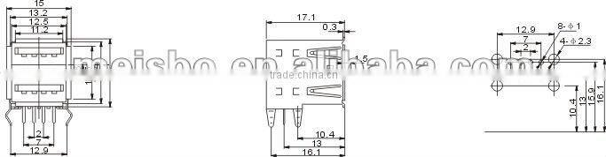 Dual-use waterproof mini usb connector