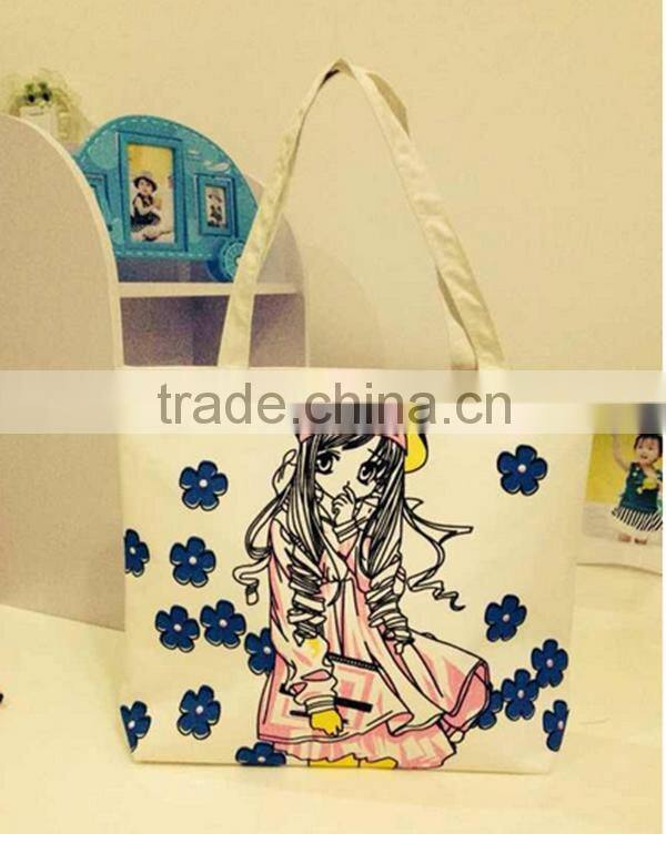 Fashion printing canvas bags large women hot canvas tote shopping bag