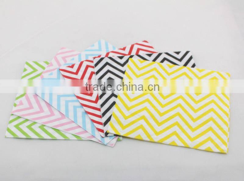 Blue Chevron Disposable Tableware Paper Plate Paper Cup Paper Straw Wooden Cutlery