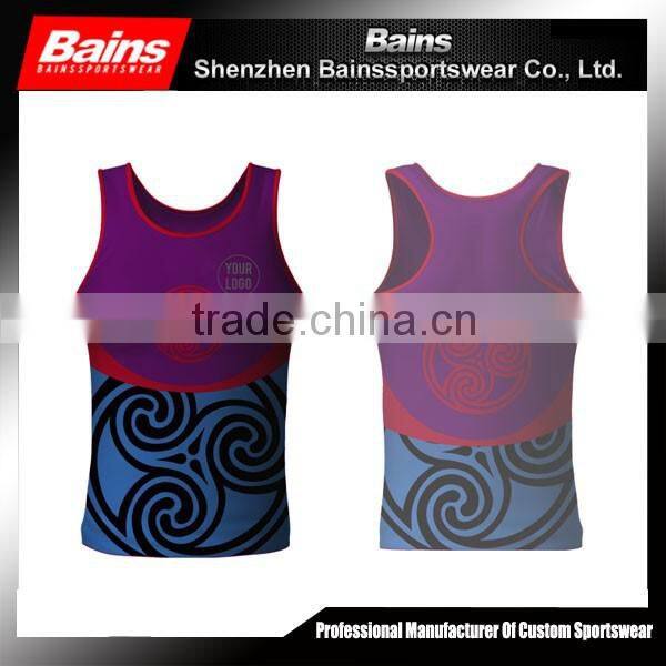 100% polyester free design custom print tank top girls&wholesale tank top print