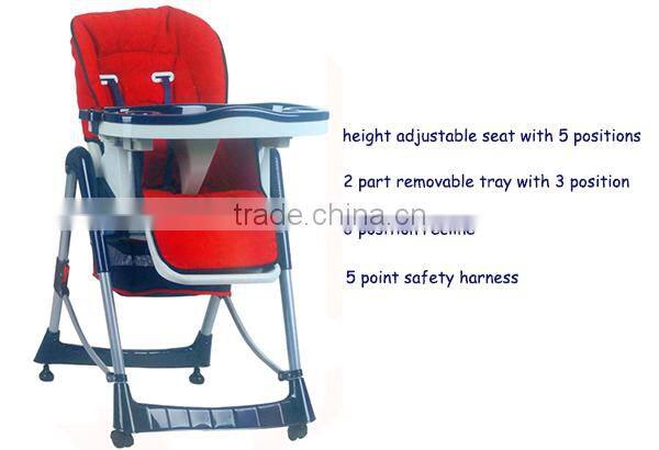 Hot-selling Practical Removable 60X75X105 cm Cheap Feeding Chair with PVC Padded