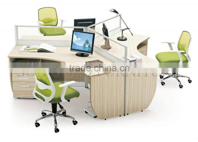 Y shape Wooden Curved 120 degree Office Workstation Cubicle (SZ-WS362)