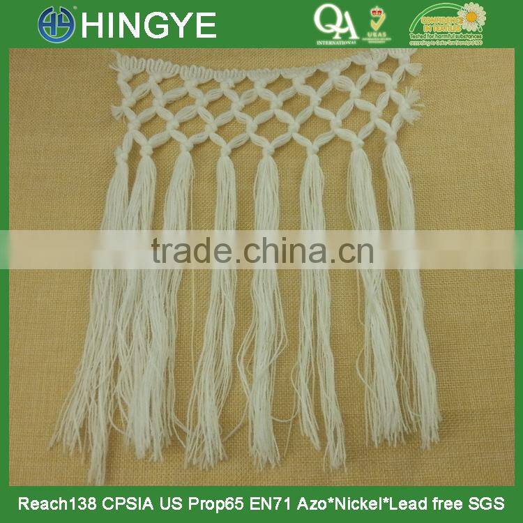 wholesale white cotton tassel long fringe trim H1546