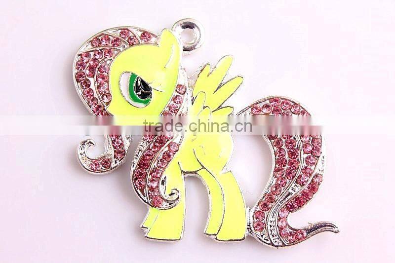 2016 Newest Fashion Cute Fruit shape Rhinestone Charm Cartoon Pendants For Kids Necklaces Jewelry Making!